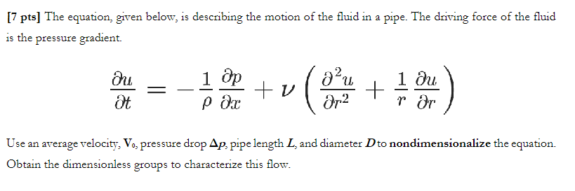 Solved [7 Pts] The Equation, Given Below, Is Describing The 