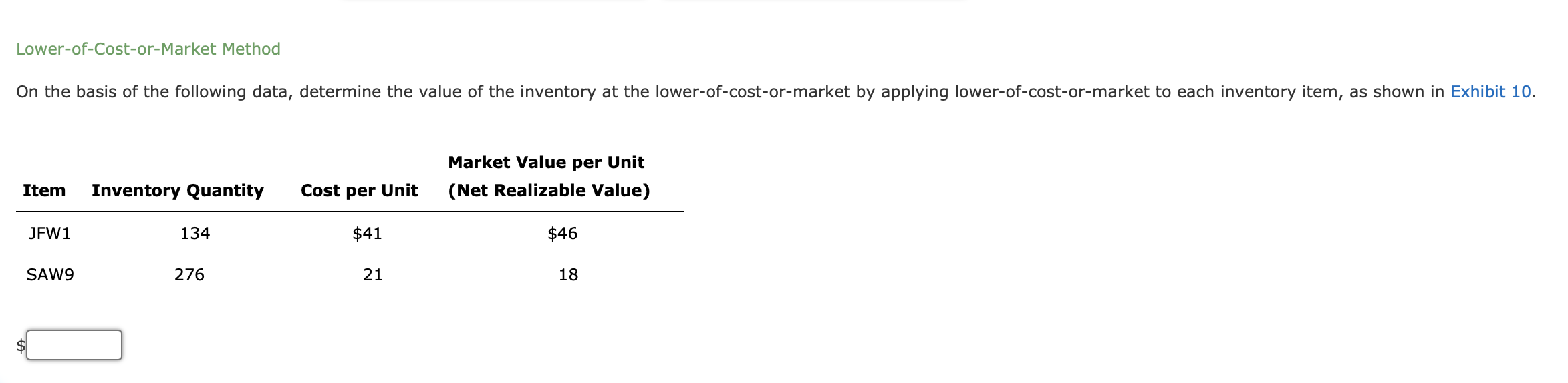 solved-lower-of-cost-or-market-method-exhibit-10-chegg