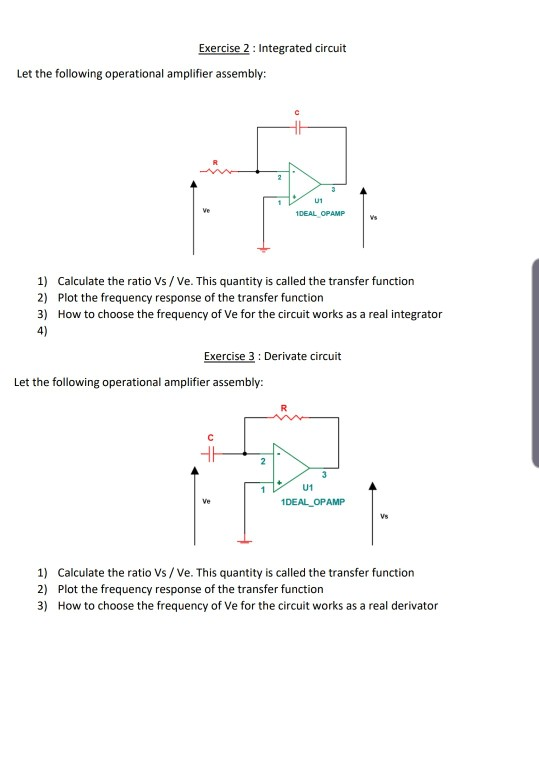 Solved Exercise 1 Operational amplifier Either the