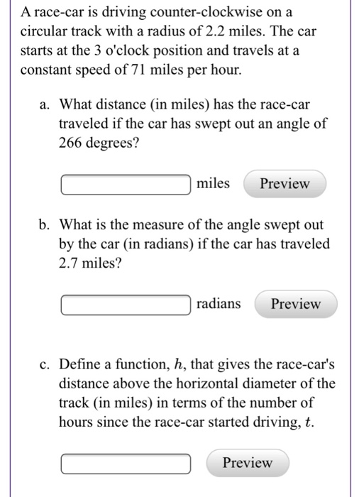 Solved A race-car is driving counter-clockwise on a circular | Chegg.com