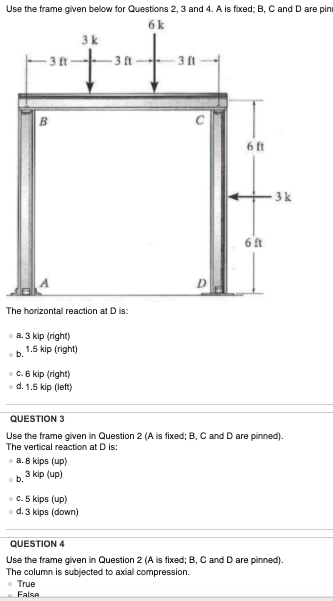 Solved Use the frame given below for Questions 2, 3 and 4. A | Chegg.com