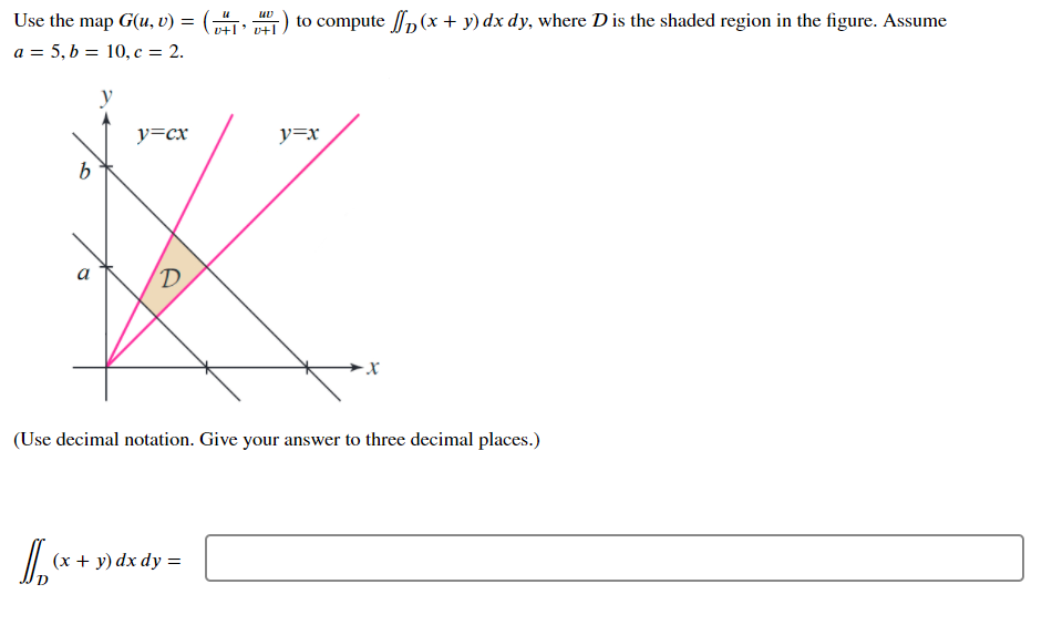 Solved UU = Use the map G(u, v) = ( a = 5, b = 10,c = 2. u | Chegg.com