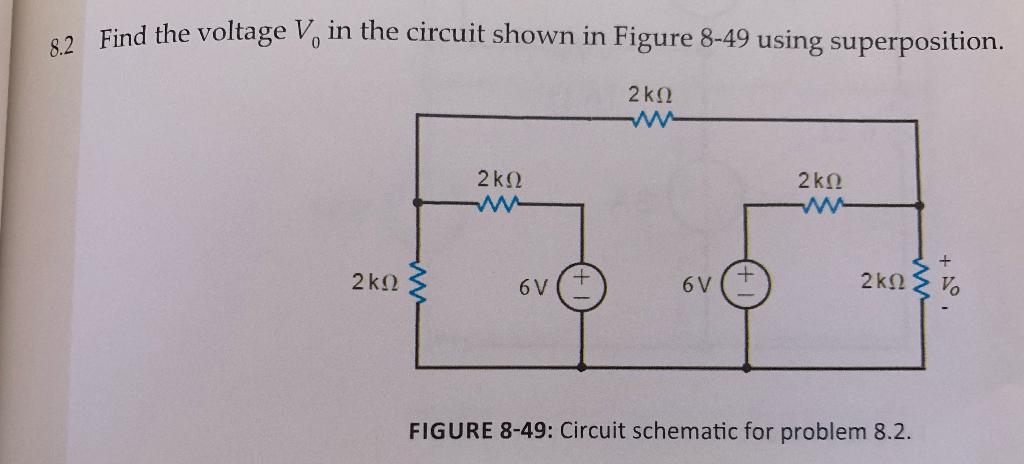 Solved Find the voltage Vo in the circuit shown in Figure | Chegg.com