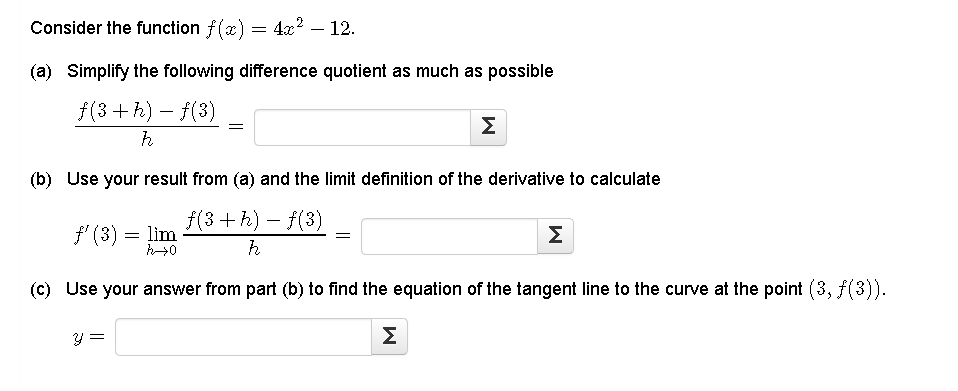 Solved Consider the function f(x) = 4x2 – 12. (a) Simplify | Chegg.com