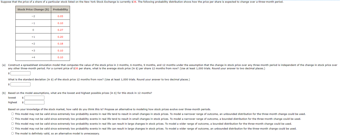 5 What is the standard deviation (in \) of the stock