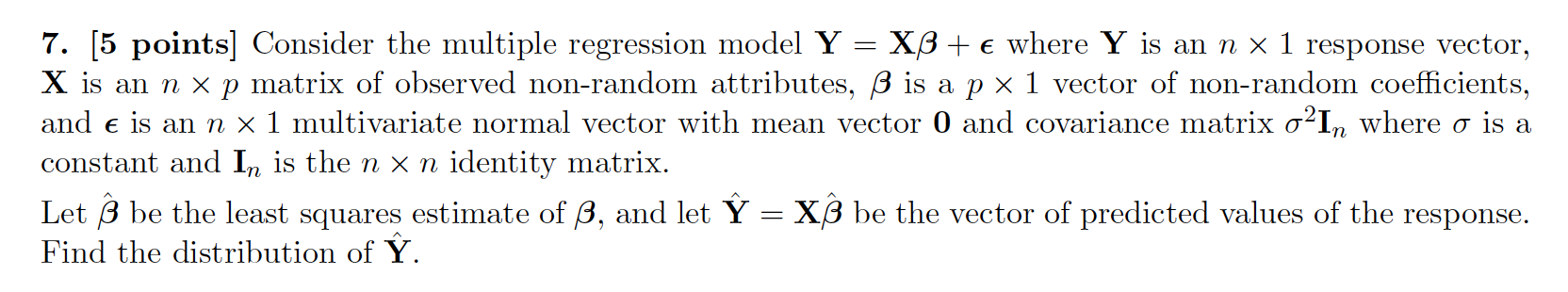 Solved 7. [5 Points] Consider The Multiple Regression Model | Chegg.com