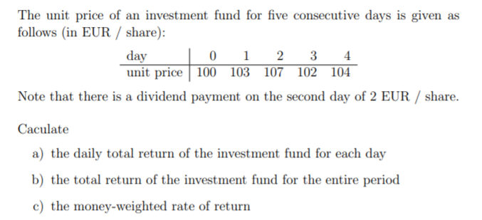Solved I need manually calculated money-weighted Rate of | Chegg.com