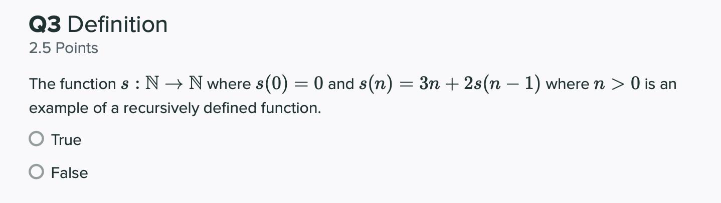 Solved Q3 Definition 2.5 Points The functions : N + N where | Chegg.com
