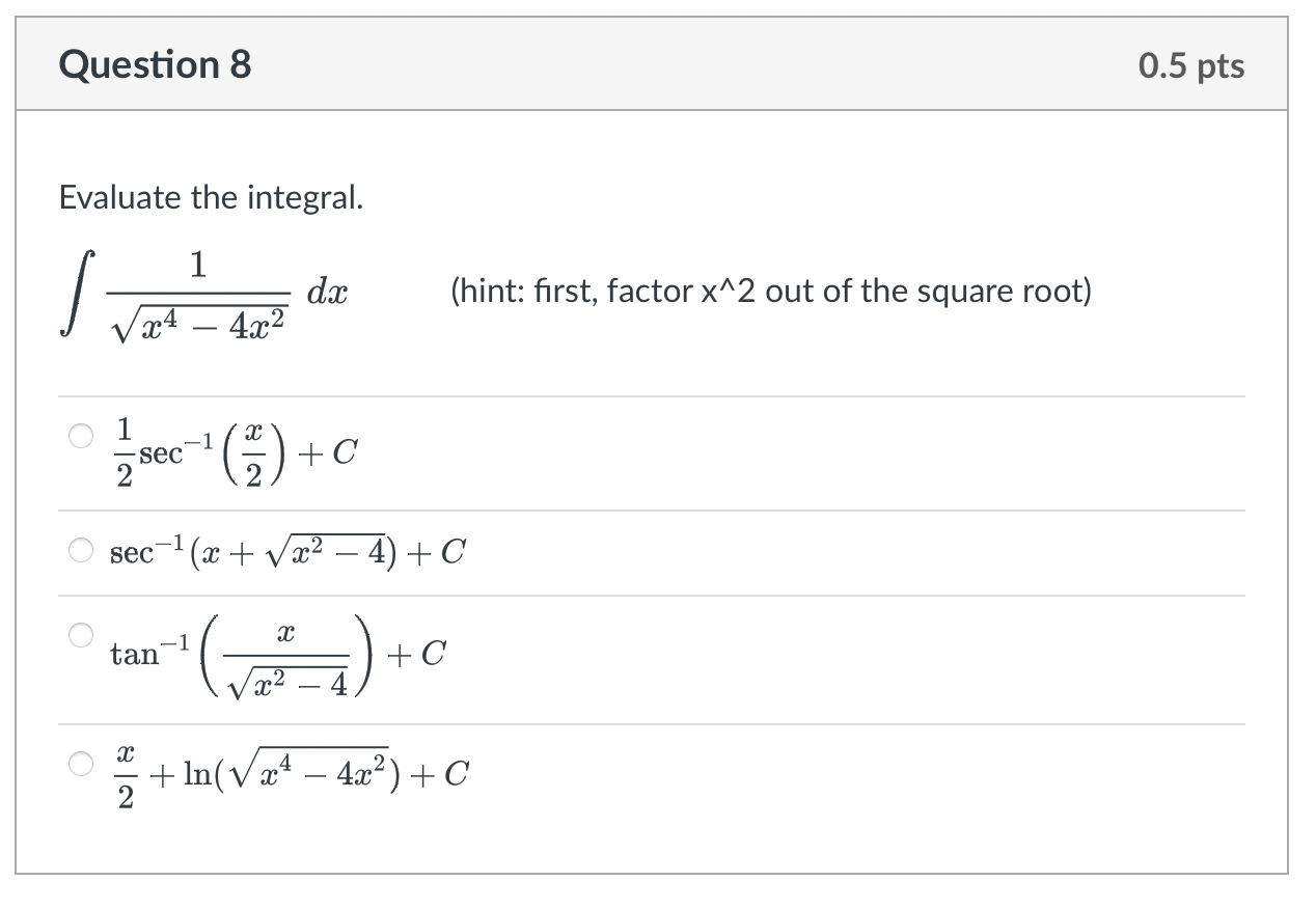 Solved Evaluate The Integral. \\( \\int | Chegg.com