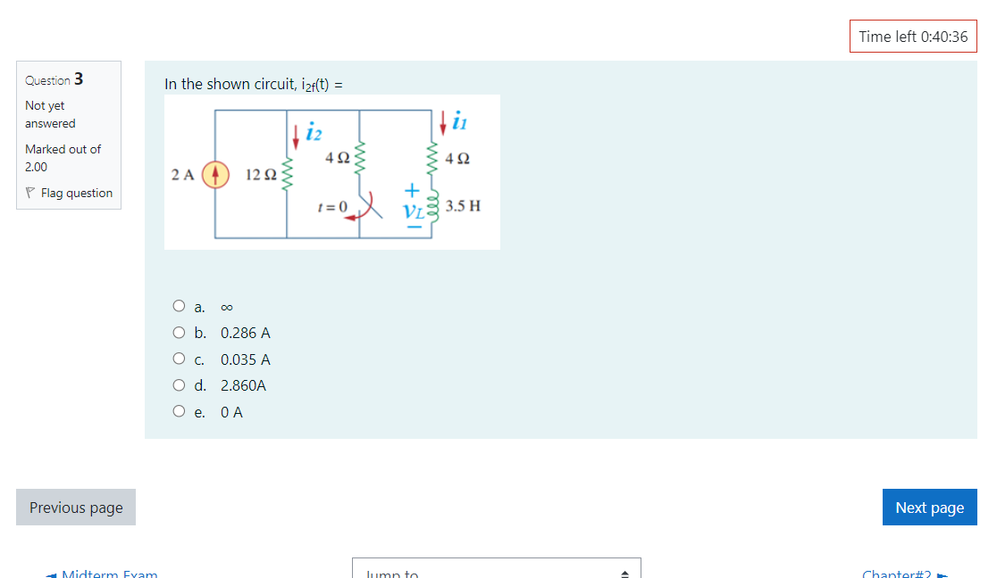 Solved Time left 0:41:19 Question 1 In the shown circuit, | Chegg.com