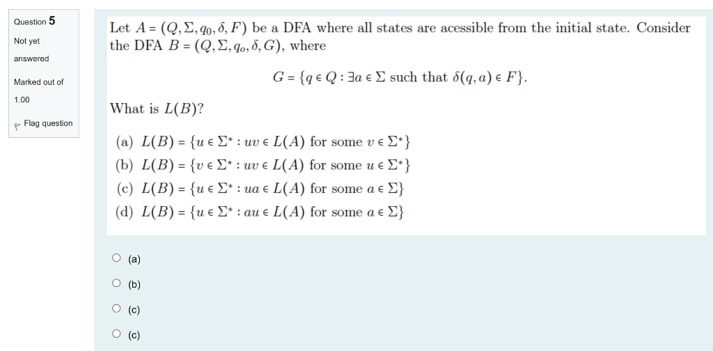 Question 5 Not Yet Let A Q 2 90 8 F Be A Df Chegg Com