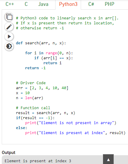 Solved C S Java Python3 C Php Python3 Code To Linear Chegg Com