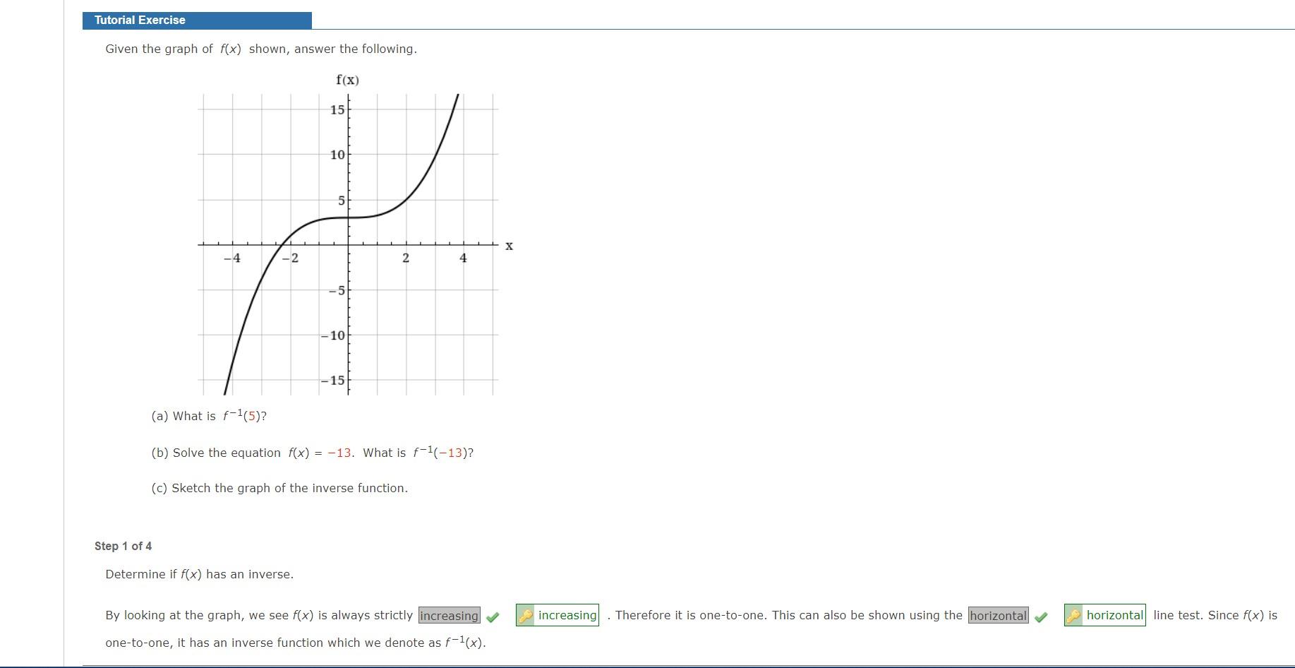 [Solved]: Given the graph of f(x) shown, answer the follow