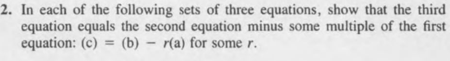 Solved 2. In each of the following sets of three equations, | Chegg.com
