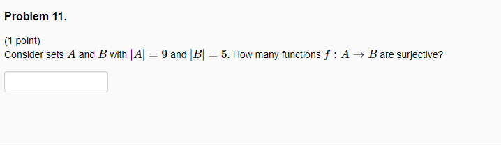 Solved Problem 11. (1 Point) Consider Sets A And B With A = | Chegg.com