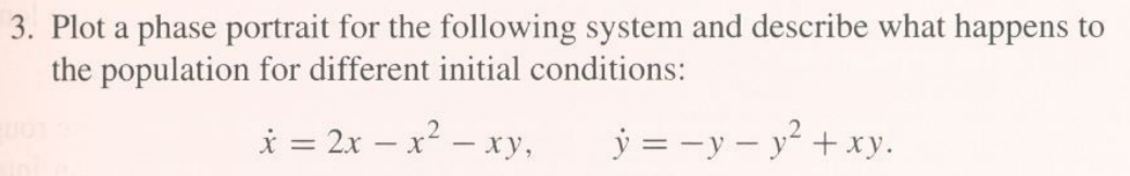 Solved DYNAMICAL SYSTEMS: Plot a phase portrait for | Chegg.com