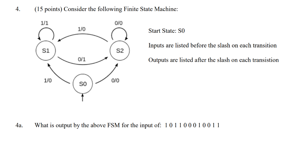 Solved 4.(15 points) Consider the following Finite State | Chegg.com