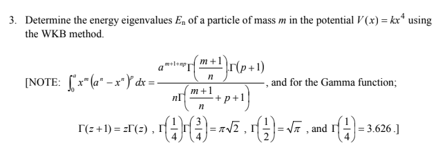 Solved 3. Determine the energy eigenvalues E, of a particle | Chegg.com