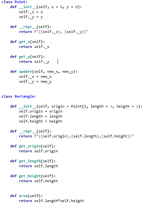 Solved class Point def __init__(self, x = 0, y = )
