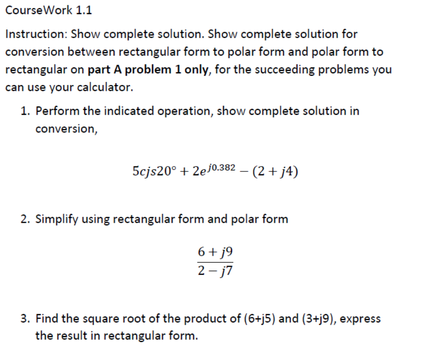 Solved Instruction: Show complete solution. Show complete | Chegg.com