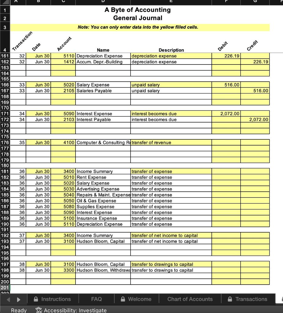 A Byte of Accounting General Journal. Cybertext