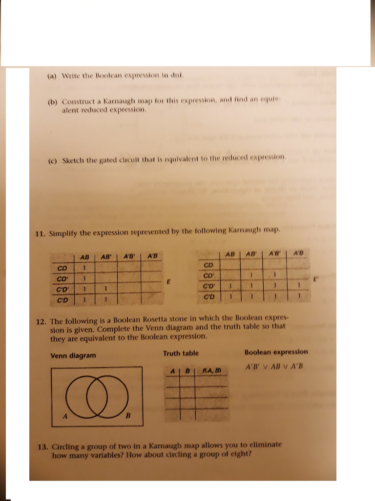 Solved 7. Sketch the Karnaugh map for the boolean expression | Chegg.com