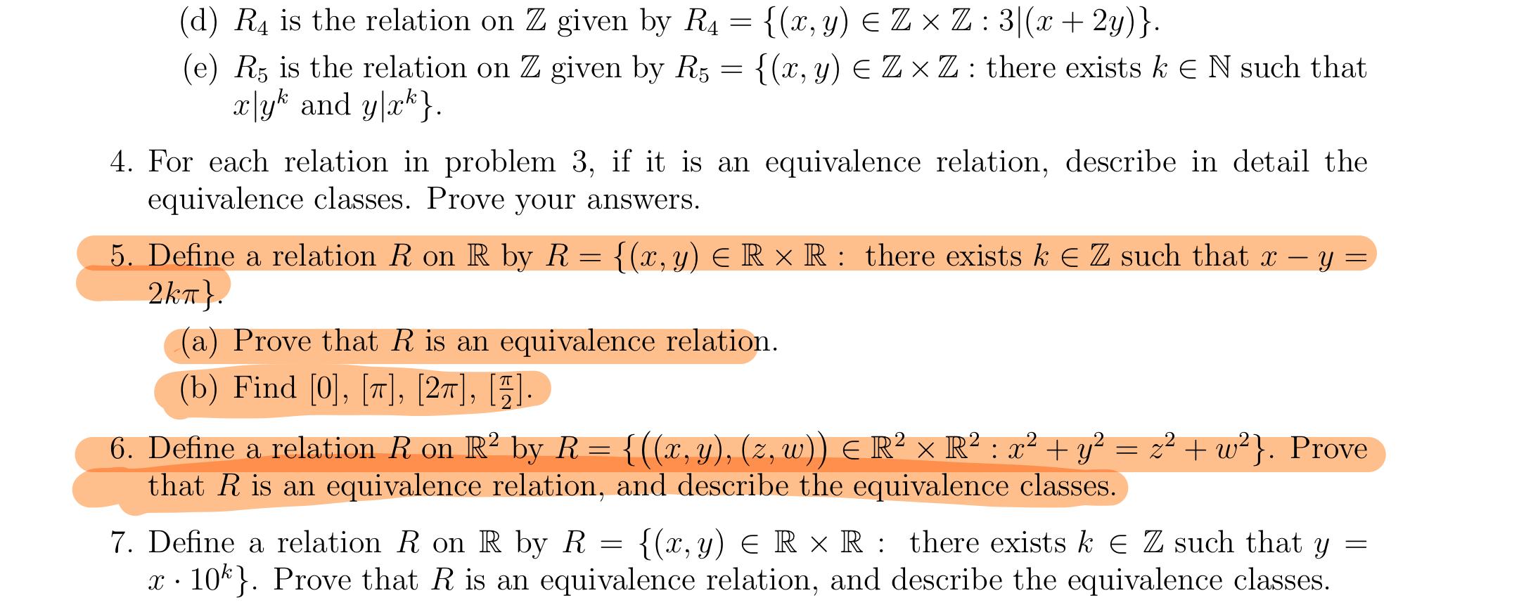 Solved = = : > = (d) R4 is the relation on Z given by R4 = | Chegg.com