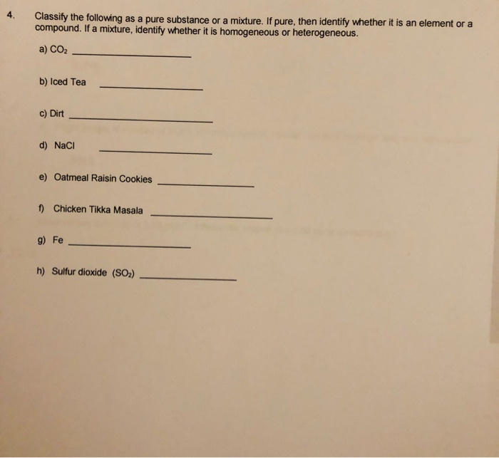 indetify as element compound or mixture sulfer dioxide