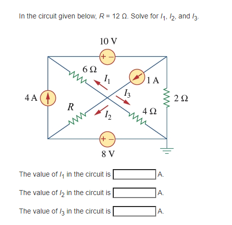 Solved In the circuit given below, R = 12 Ω. Solve for I1, | Chegg.com