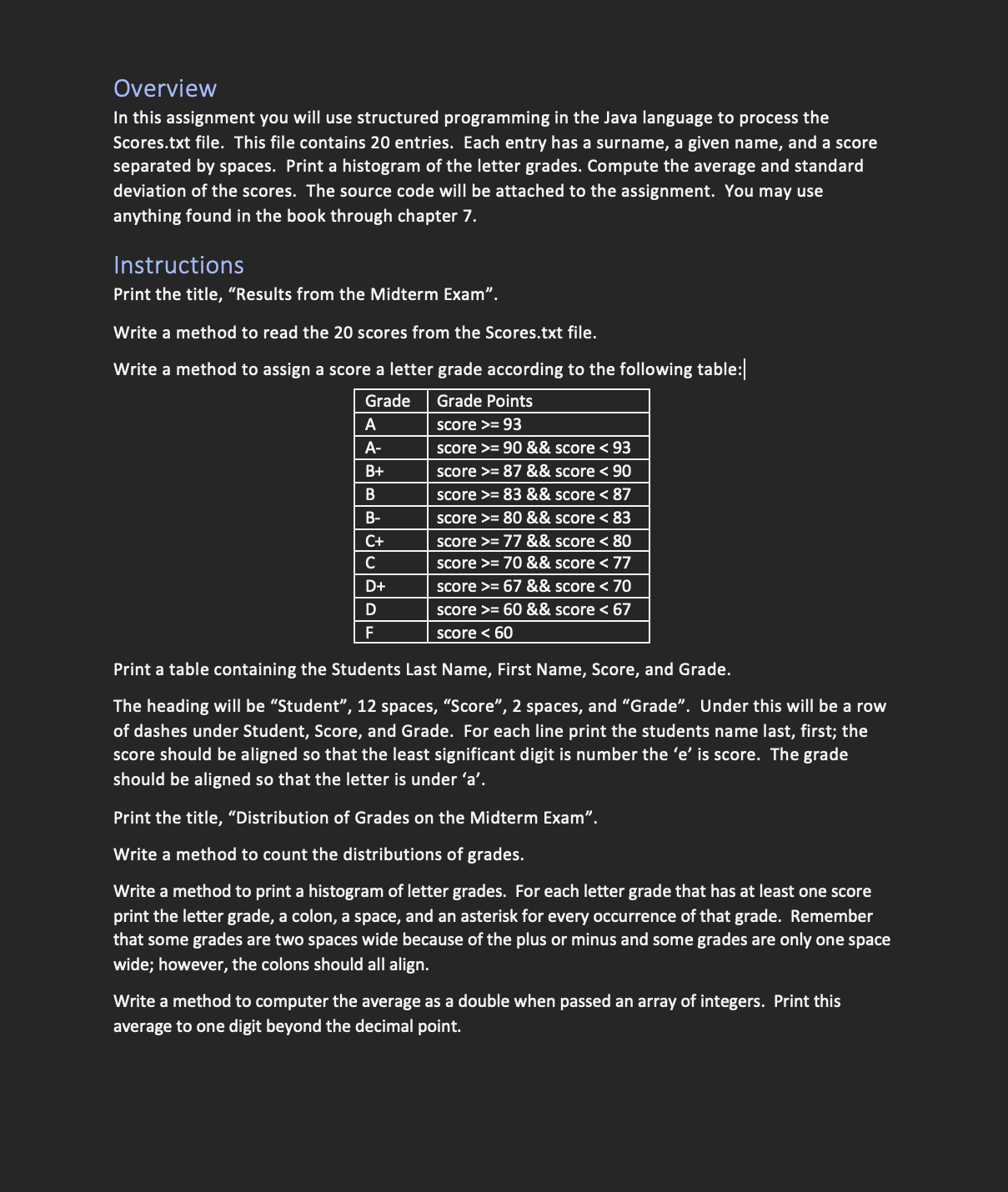 Solved Overview In this assignment you will use structured | Chegg.com