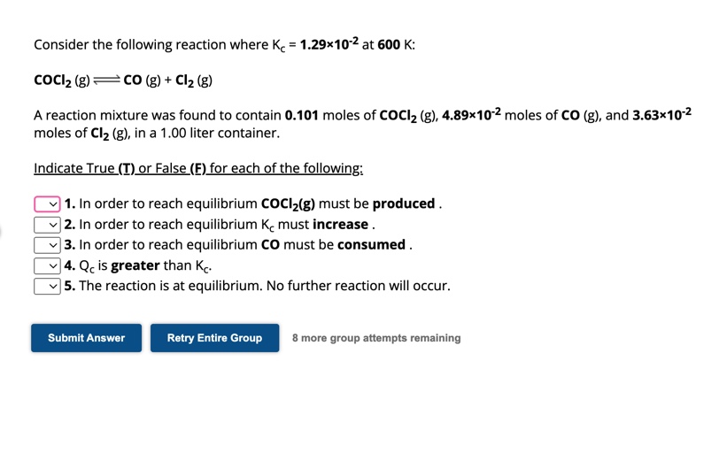 Solved Consider the following reaction where Kc=1.29×10−2 at | Chegg.com