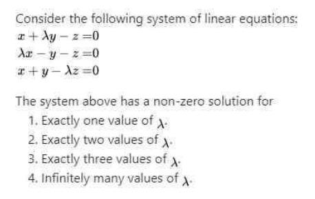 Solved Consider the following system of linear equations: | Chegg.com