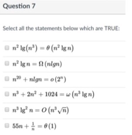 Solved Question 7 Select all the statements below which are | Chegg.com