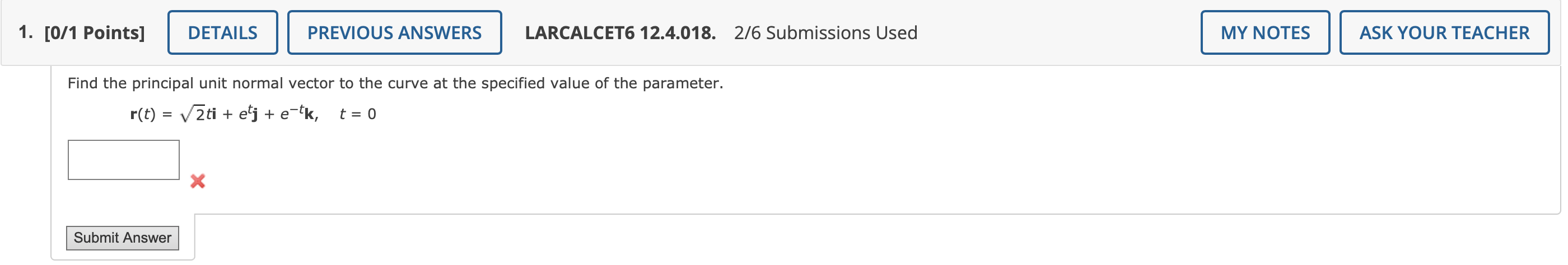 Solved Find the principal unit normal vector to the curve at | Chegg.com