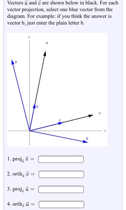Solved Vectors u and v are shown below in black. For each | Chegg.com