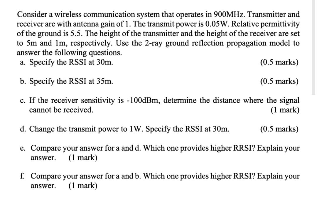 Solved Consider a wireless communication system that | Chegg.com
