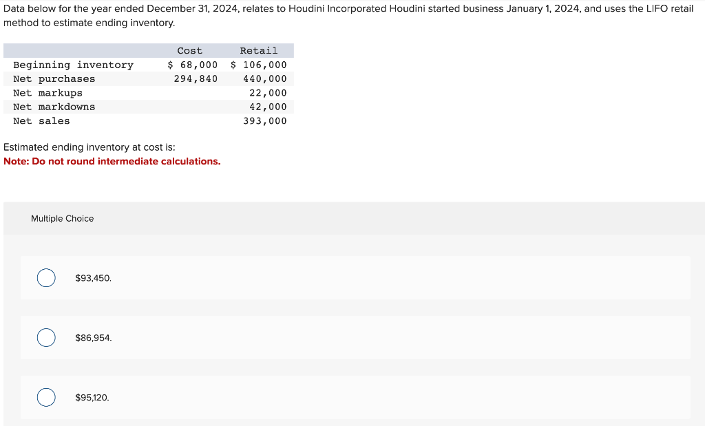 Solved Data below for the year ended December 31,2024 ,