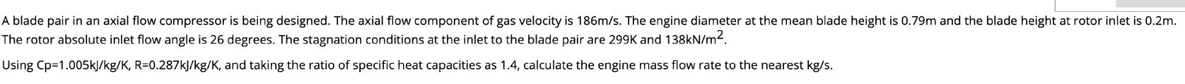 Solved A blade pair in an axial flow compressor is being | Chegg.com