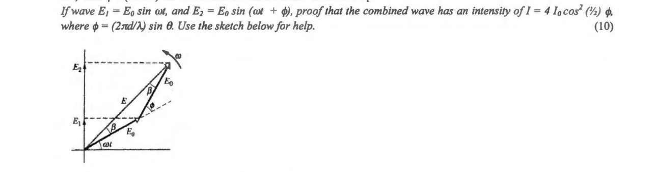 Solved If wave E, = E, sin at, and Ez = Eo sin (ax + ), | Chegg.com