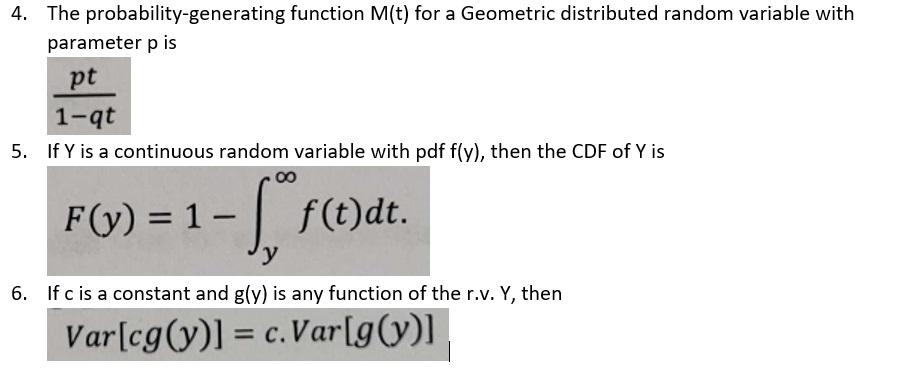 Solved The probability-generating function M(t) for a | Chegg.com