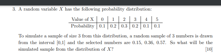 Solved 3. A random variable X has the following probability | Chegg.com