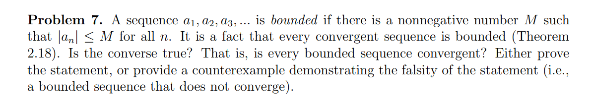 Solved Theorem 2.18 Every Convergent Sequence Is Bounded. | Chegg.com