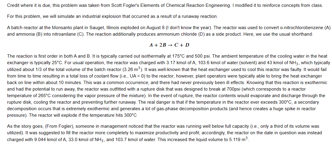 Solved Credit where it is due, this problem was taken from | Chegg.com