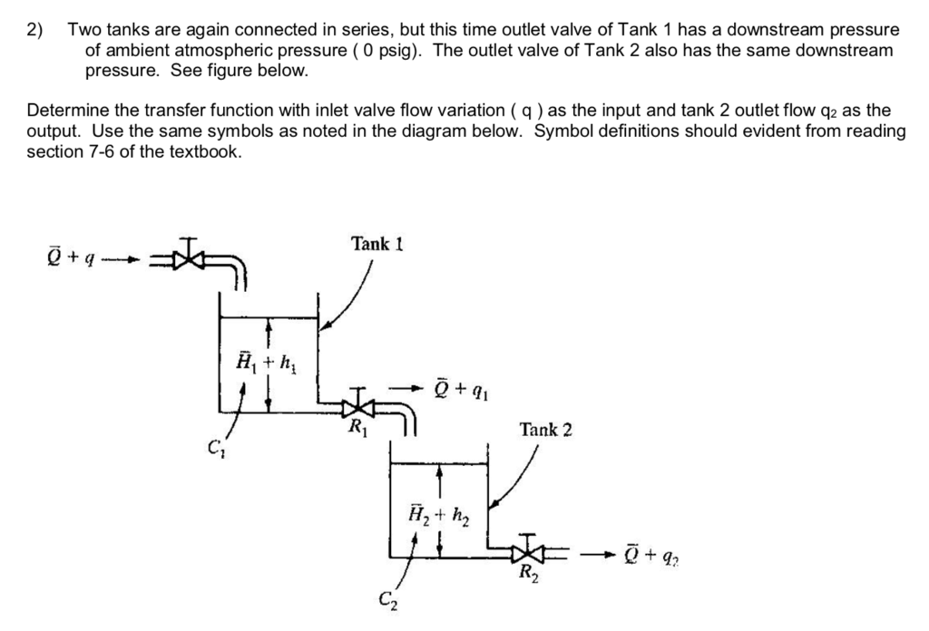 Solved Two tanks are again connected in series, but this | Chegg.com