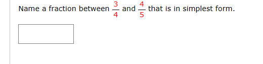 Solved Name a fraction between 43 and 54 that is in simplest | Chegg.com