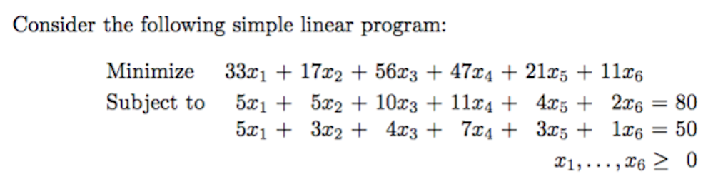 Solved Consider the following simple linear program: | Chegg.com