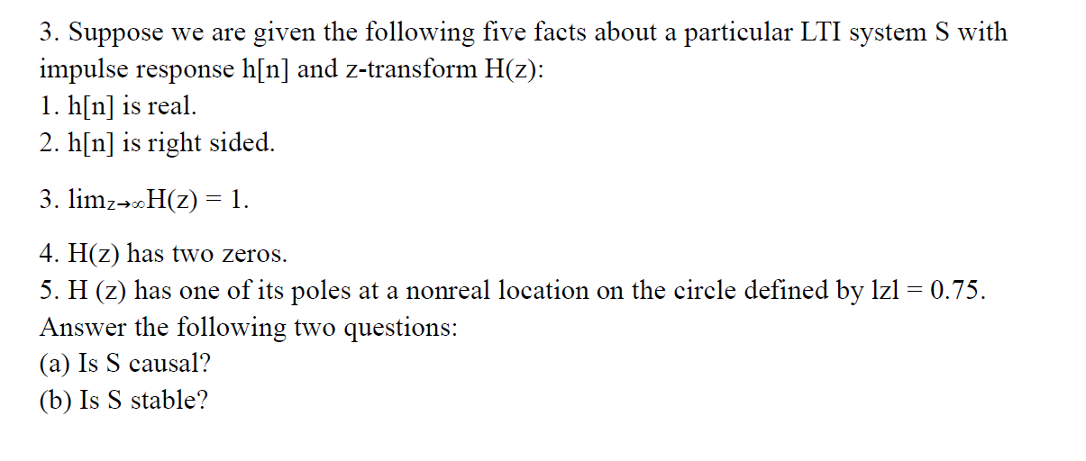 Solved 3. Suppose we are given the following five facts | Chegg.com