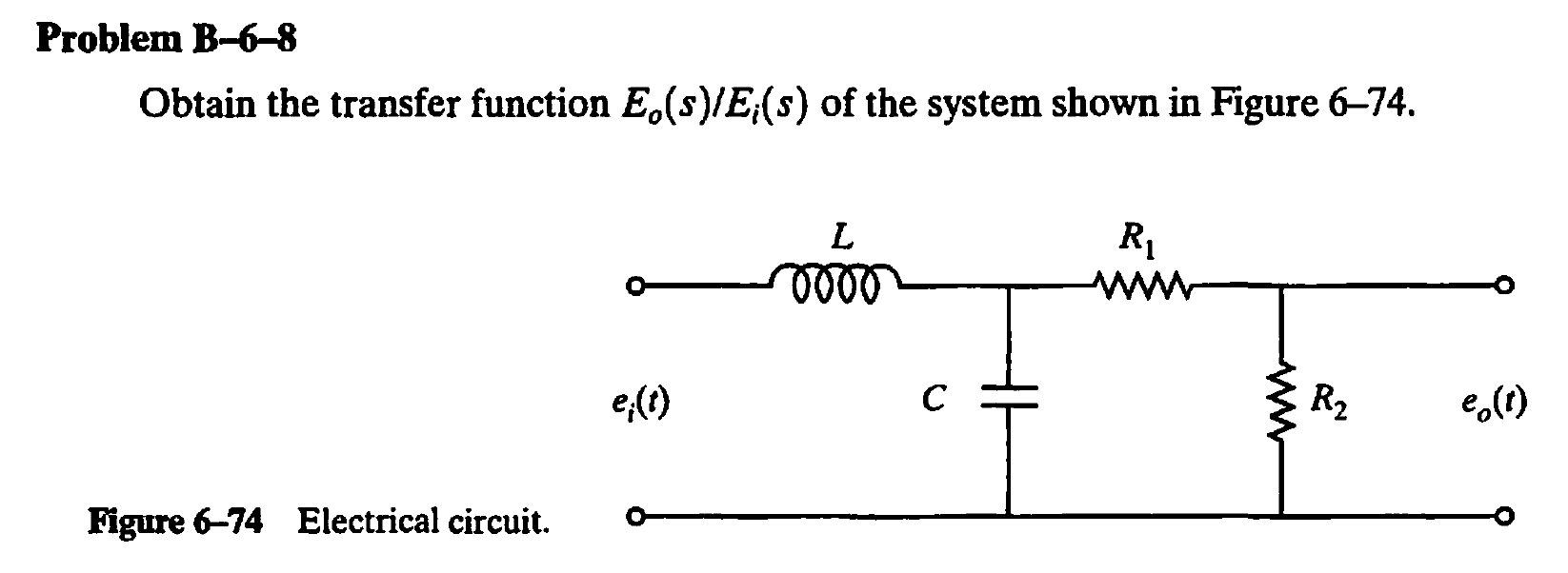 Solved Problem B-6-8 Obtain The Transfer Function | Chegg.com