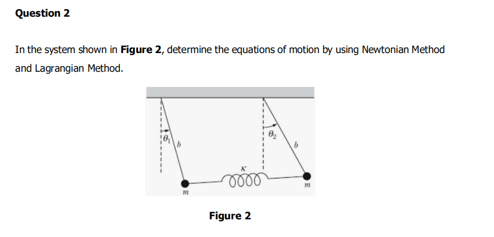 Solved Question 2 In the system shown in Figure 2, determine | Chegg.com