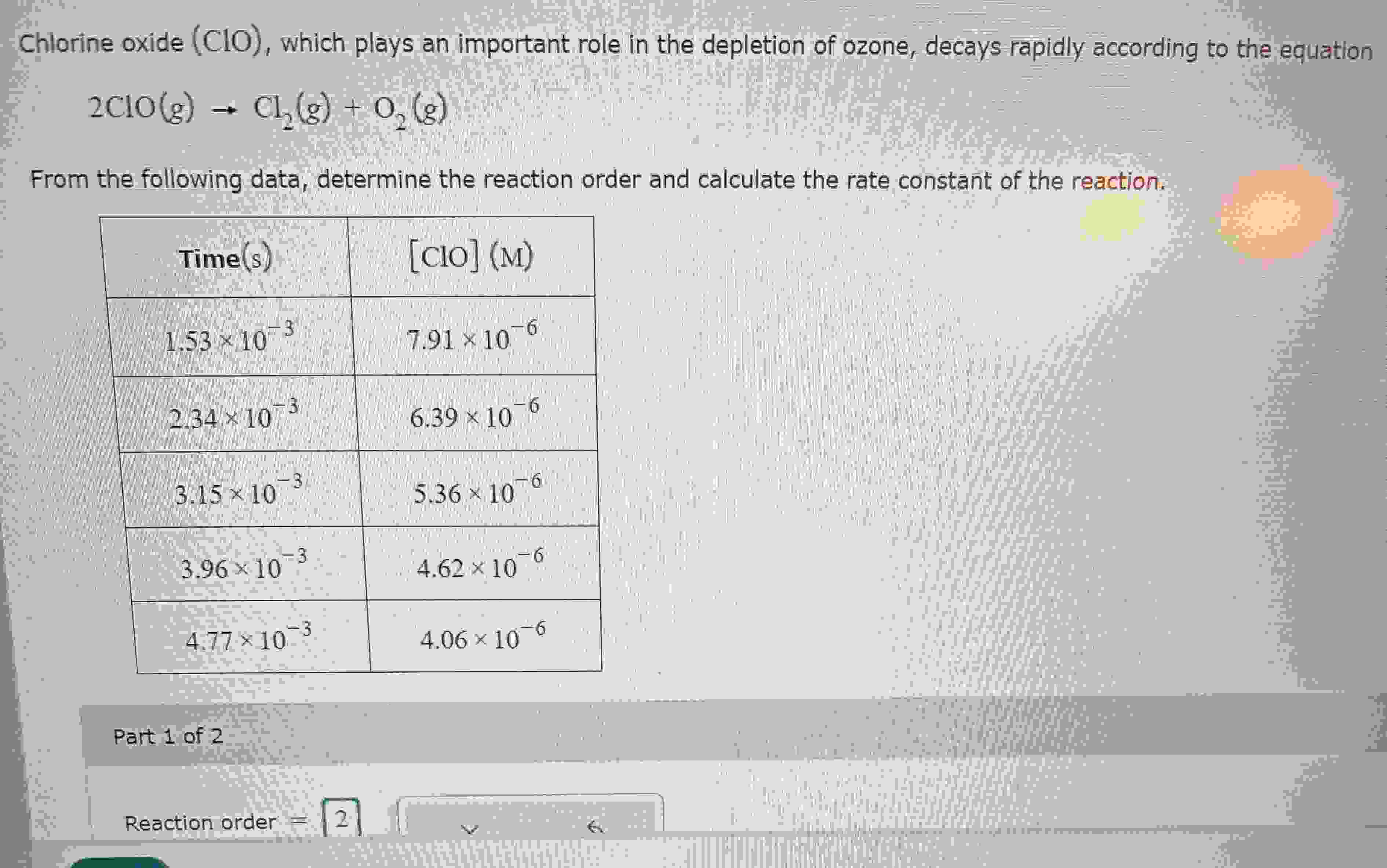 Solved Chlorine Oxide Clo Which Plays An Important Role Chegg Com